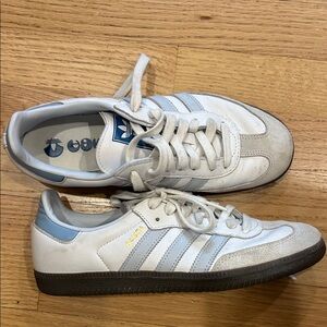 Adidas White and Light Blue Sneakers